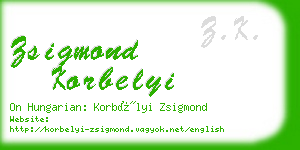 zsigmond korbelyi business card